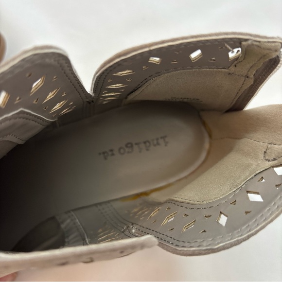 INDIGO RD Cadelen Taupe Perforated Fabric Block Heel Ankle Boots Zip NIB Sz 8 M - Picture 13 of 16